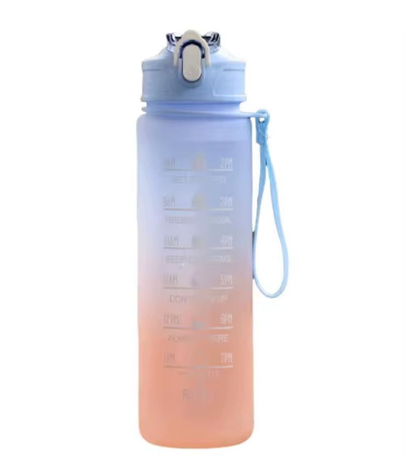 750ML Sports Water Bottle with Time-Tracking Straw Leak Proof Locking Flip Cover for Easy Carry Ideal for Outdoor Adventures