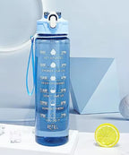 750ML Sports Water Bottle with Time-Tracking Straw Leak Proof Locking Flip Cover for Easy Carry Ideal for Outdoor Adventures