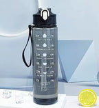 750ML Sports Water Bottle with Time-Tracking Straw Leak Proof Locking Flip Cover for Easy Carry Ideal for Outdoor Adventures