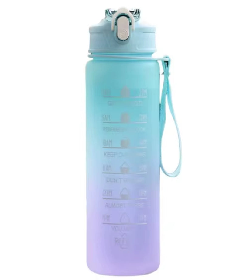 750ML Sports Water Bottle with Time-Tracking Straw Leak Proof Locking Flip Cover for Easy Carry Ideal for Outdoor Adventures