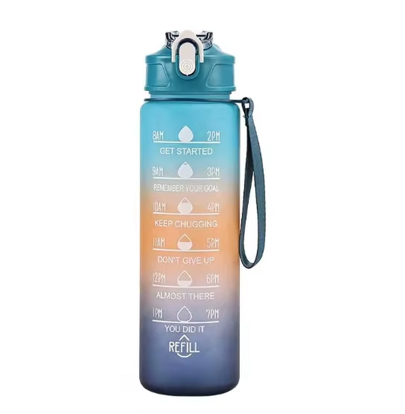 750ML Sports Water Bottle with Time-Tracking Straw Leak Proof Locking Flip Cover for Easy Carry Ideal for Outdoor Adventures