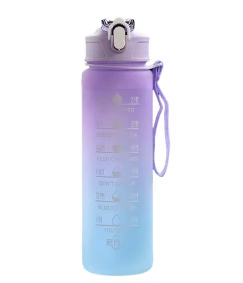 750ML Sports Water Bottle with Time-Tracking Straw Leak Proof Locking Flip Cover for Easy Carry Ideal for Outdoor Adventures