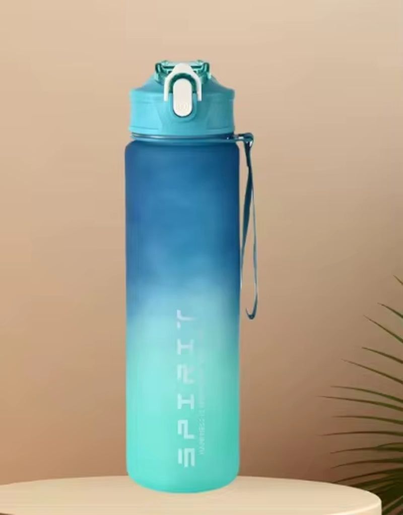 750ML Sports Water Bottle with Time-Tracking Straw Leak Proof Locking Flip Cover for Easy Carry Ideal for Outdoor Adventures