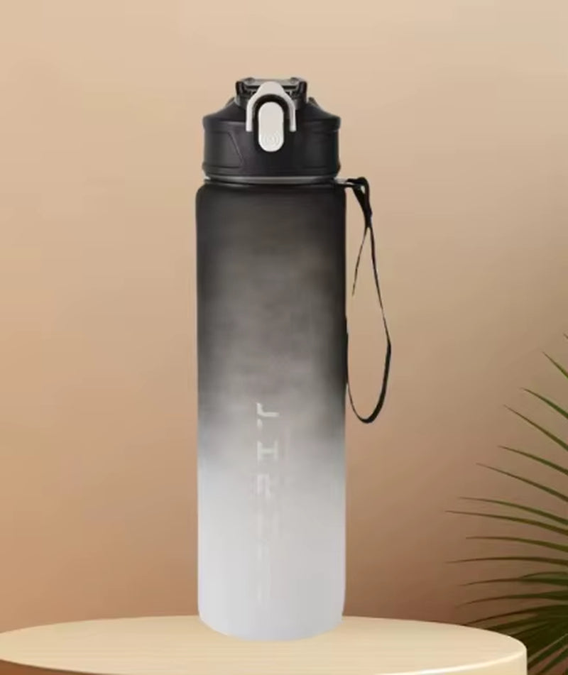 750ML Sports Water Bottle with Time-Tracking Straw Leak Proof Locking Flip Cover for Easy Carry Ideal for Outdoor Adventures