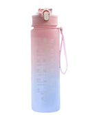 750ML Sports Water Bottle with Time-Tracking Straw Leak Proof Locking Flip Cover for Easy Carry Ideal for Outdoor Adventures