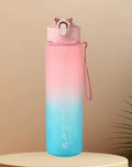 750ML Sports Water Bottle with Time-Tracking Straw Leak Proof Locking Flip Cover for Easy Carry Ideal for Outdoor Adventures
