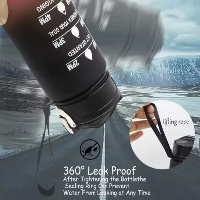 750ML Sports Water Bottle with Time-Tracking Straw Leak Proof Locking Flip Cover for Easy Carry Ideal for Outdoor Adventures