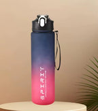 750ML Sports Water Bottle with Time-Tracking Straw Leak Proof Locking Flip Cover for Easy Carry Ideal for Outdoor Adventures